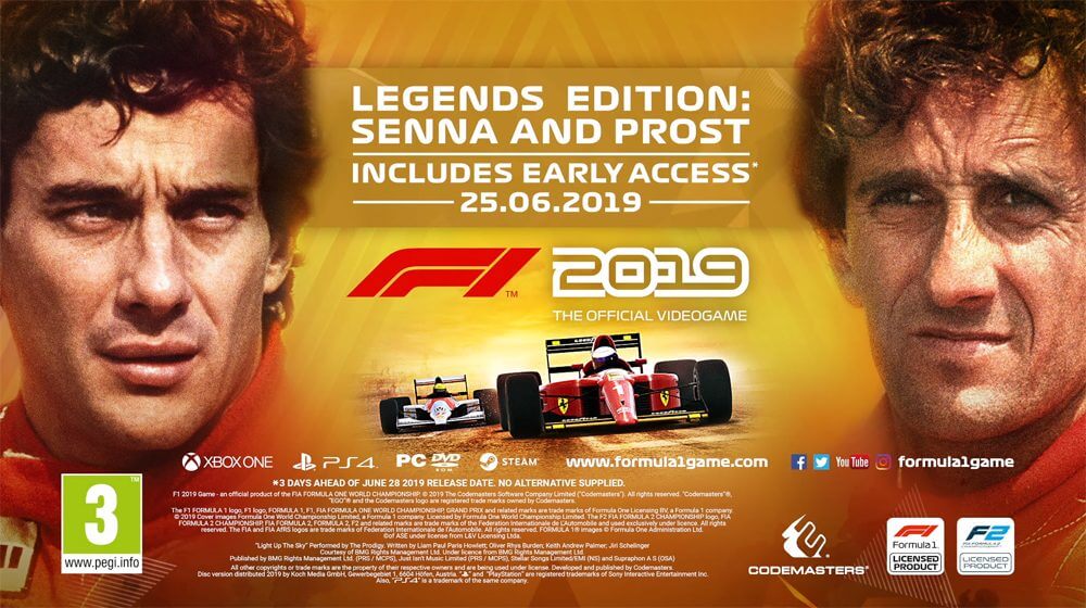 Foto de Edição lendária de F1 2019 destaca rivalidade entre Senna e Prost. Formula 2 confirmado e mais