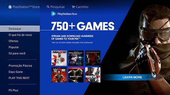 PS Now pode estar bem próxima da Playstation Store